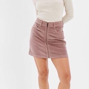 American Eagle Super High‎ Rise A-Line Corduroy Mini Skirt Mauve Pink Size 00